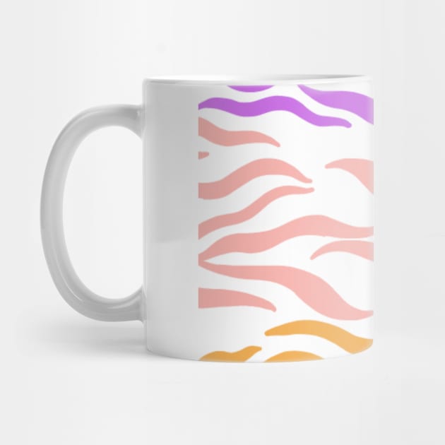 Violet Pink Gold Wavy pattern in Whte by Shineyarts